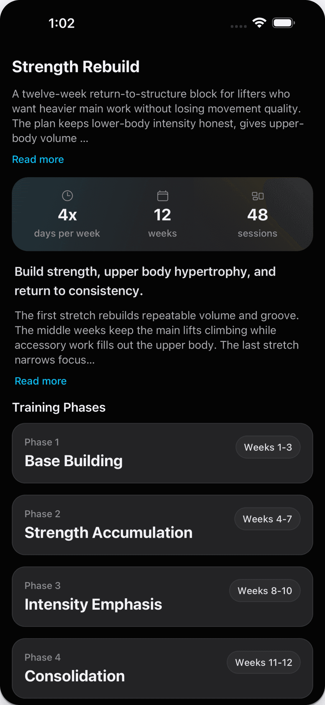Vero app - AI-powered programs